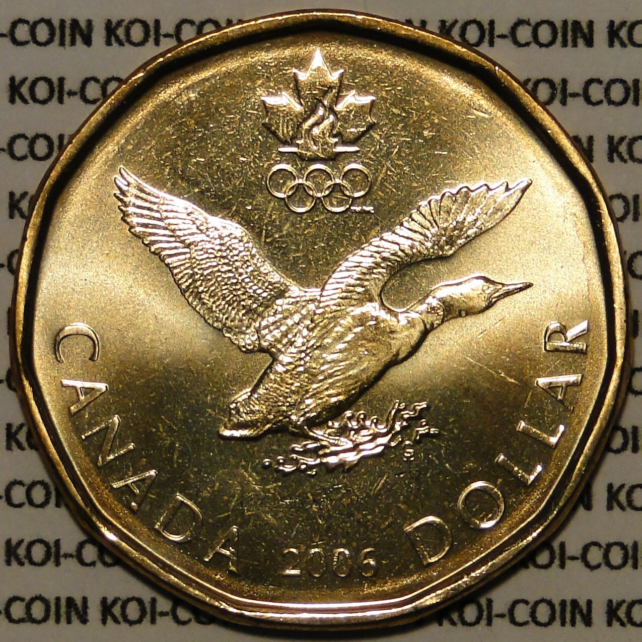 Brillant Uncirculated Canada 2006 Lucky Loonie for Olympic $1 dollar coin