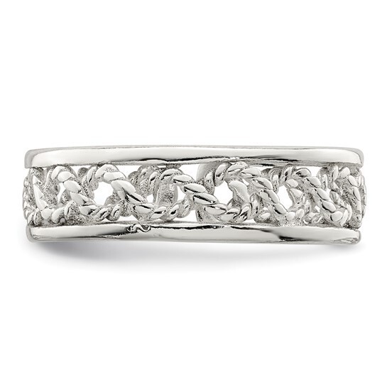 Sterling Silver Twist Open Toe Ring
