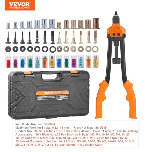 Rivet Nut Tool, Labor-Saving Rivnut Tool Kit with 13PCS 16" RIVET NUT TOOL
