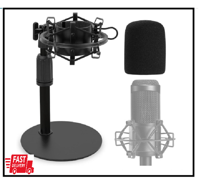 Adjustable Desk Mic Stand with Shock Mount for Audio-Technica AT2020
