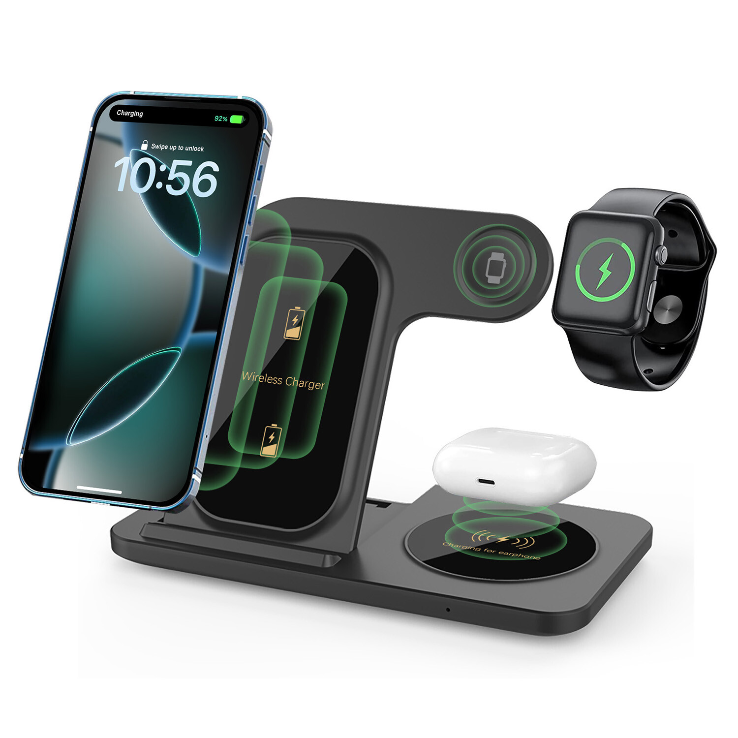 3in1 Wireless Charger Dock Station For Apple Watch Ultra 11 Air Pods iPhone 17e