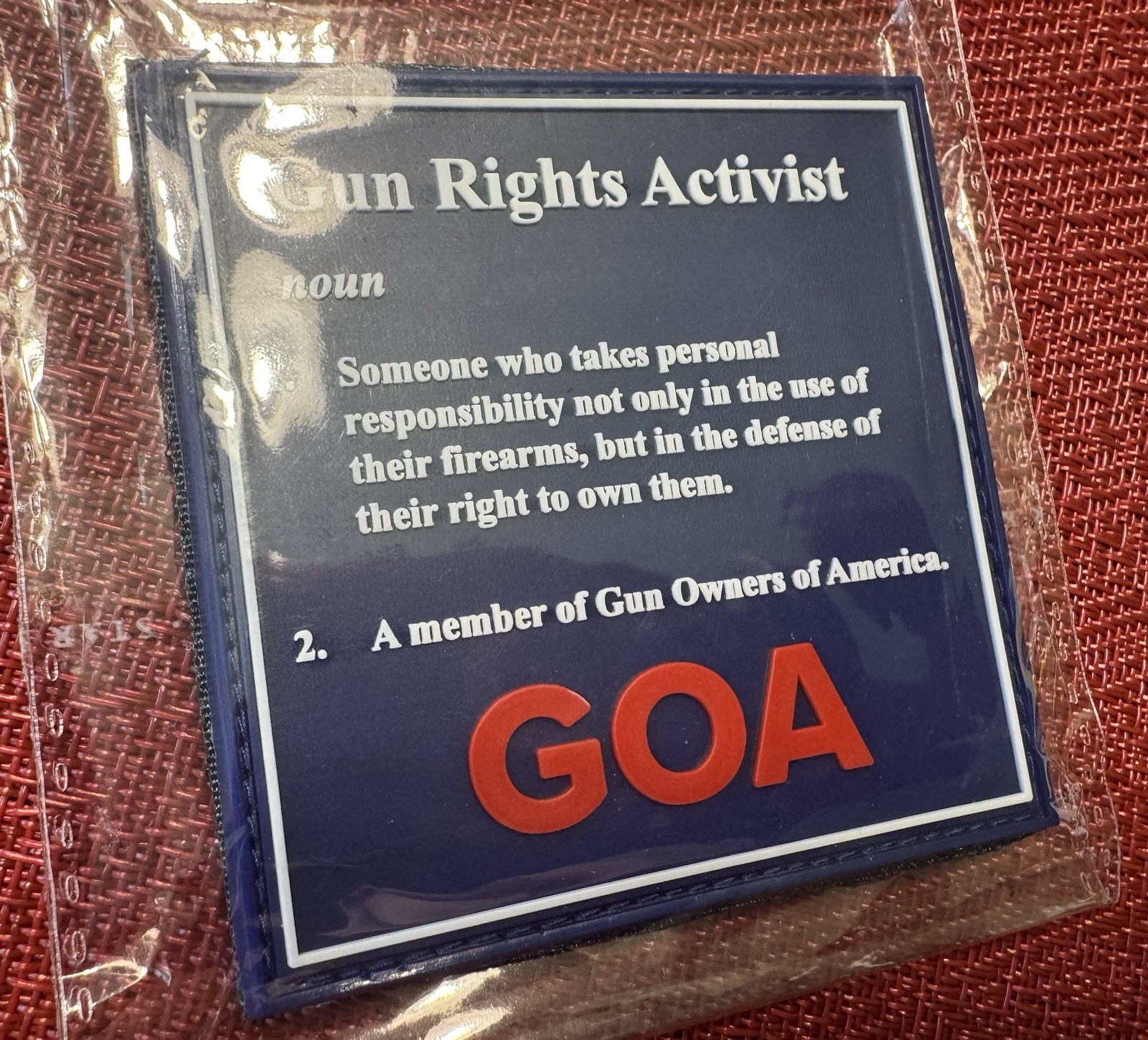 GRO GUN RIGHTS ACTIVIST 2nd Amendment Tactical Promo PVC Patch V Back NEW