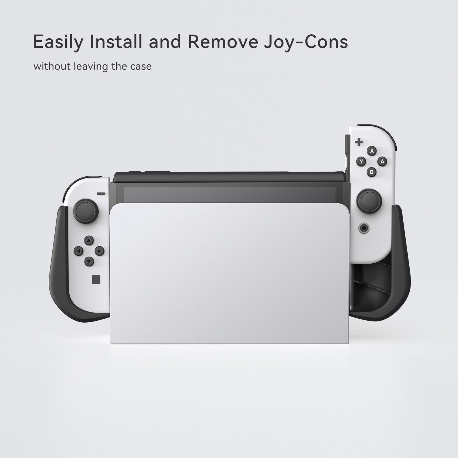 Switch OLED Case with Flip Game Storage, KIWIHOME Dockable OLED, Black
