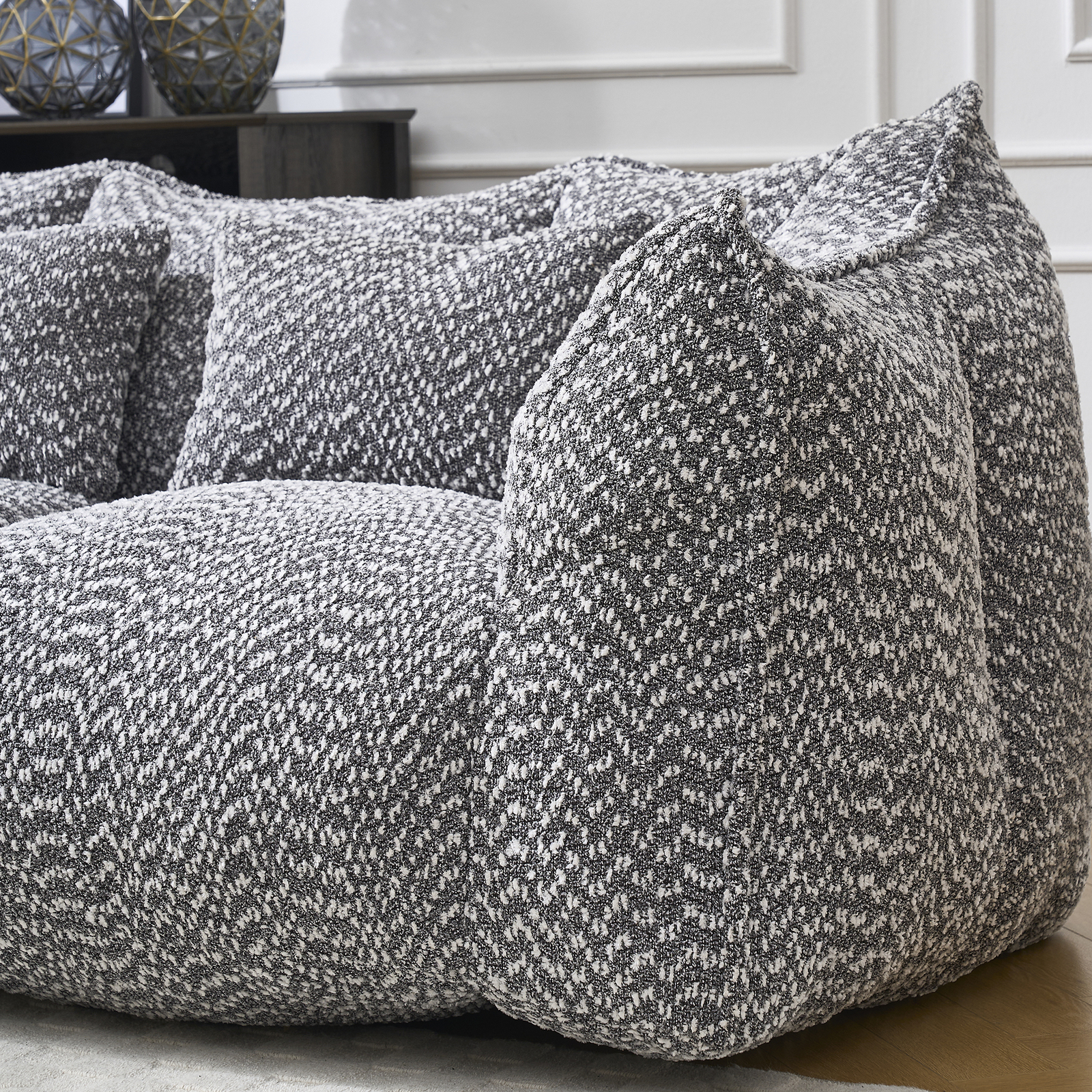Bean Bag Chairs Lazy Sofa recliner high resilience foam core 2people sofa Grey