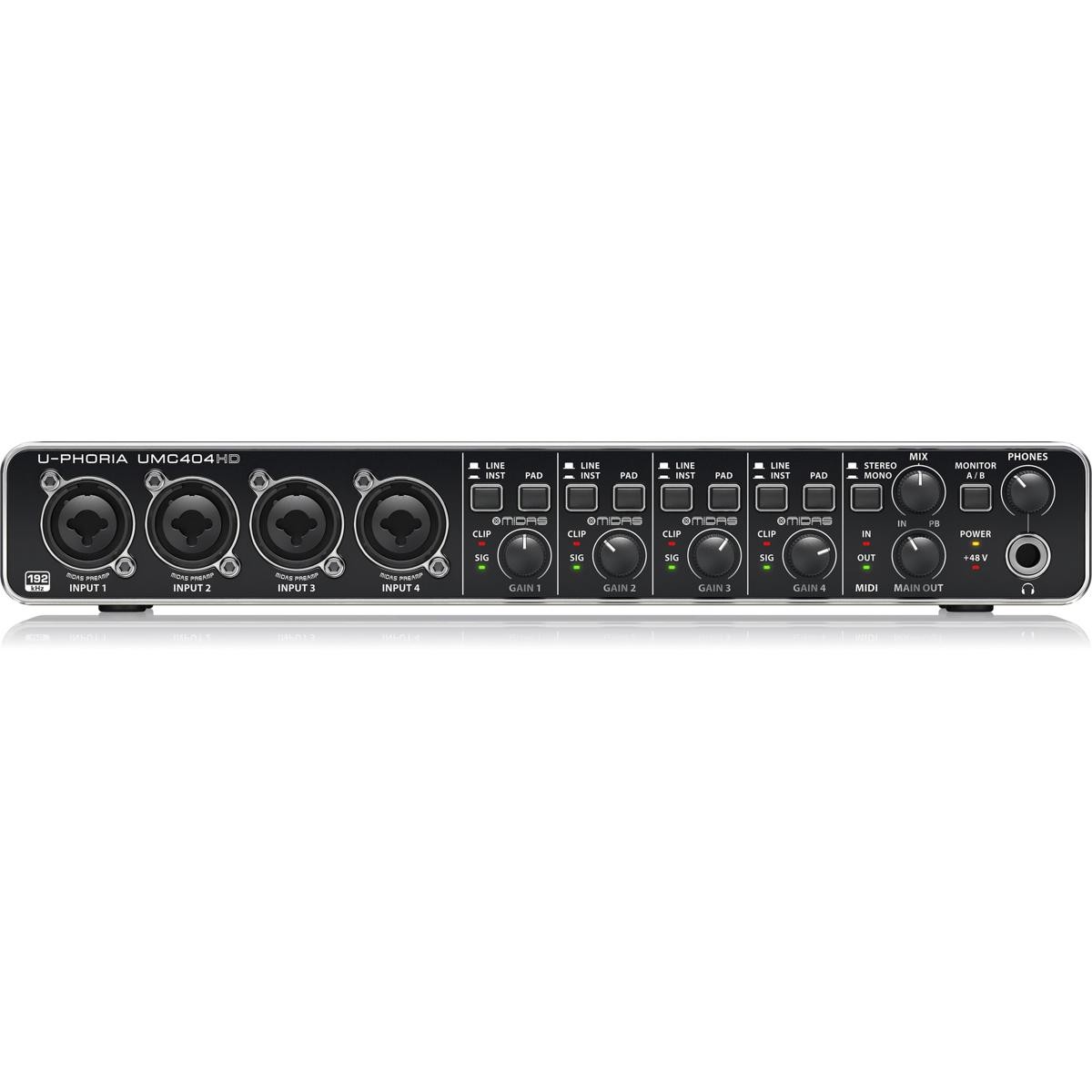 Behringer U-PHORIA UMC404HD USB 2.0 Audio Interface - Bundle With XLR Profession