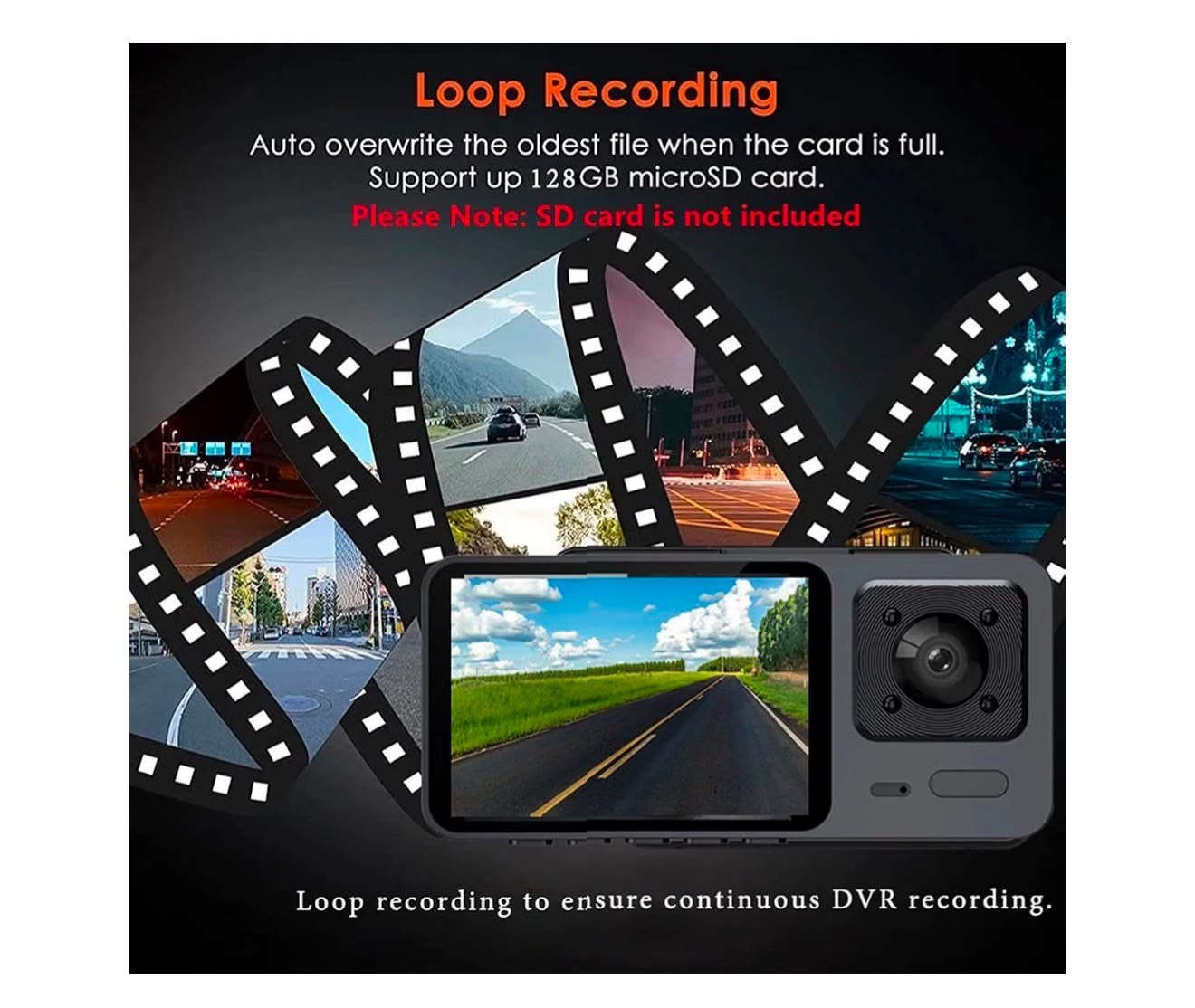 dash cameras for cars  WDR 1080 P , HD Video recording  G sensor