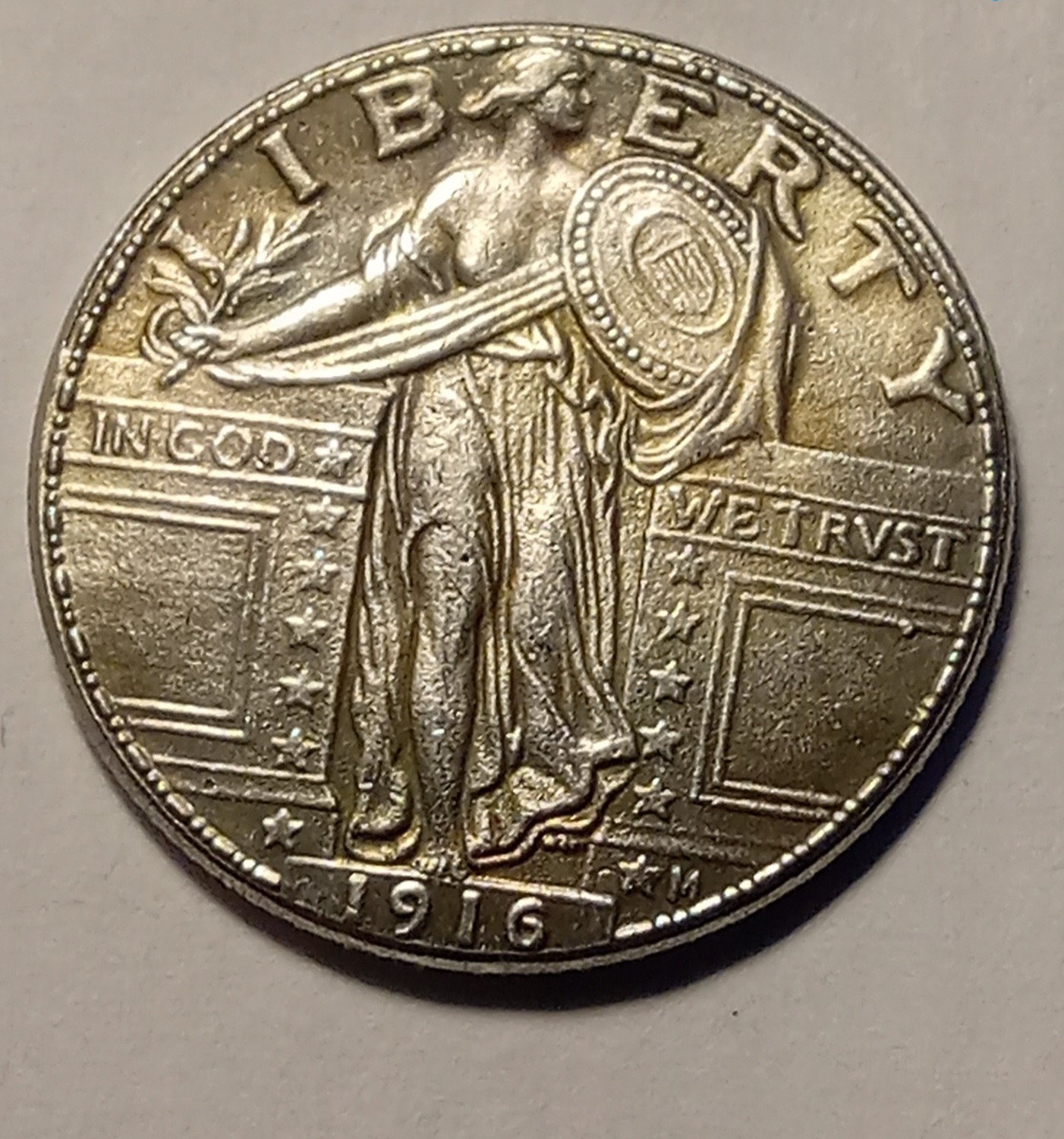 1916 Standing Liberty Quarter Econumía Modern Restrike Token