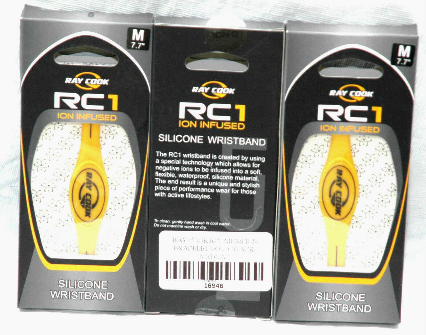 Three Ray Cook Golf Mens Size- Medium Ion Fused (3) Wristbands New