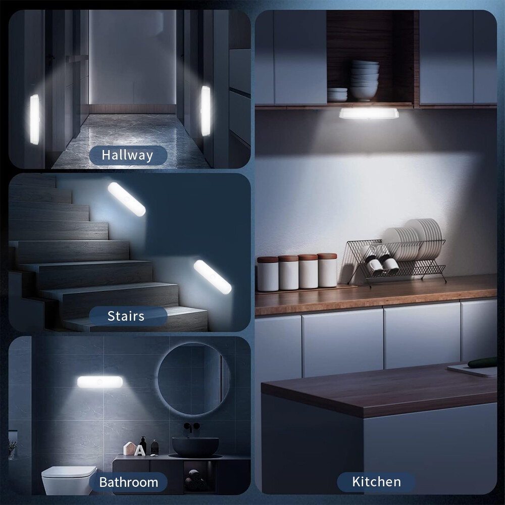 LED motion sensor light, compact wireless cabinet light can be charged by USB