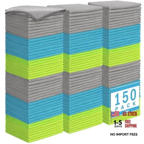 Microfiber Cleaning Cloth-PK, Microfiber Towels 12in.x12in. 150 Multi-colored