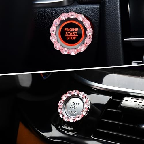 Bling Car Engine Start Button Cover Bling Interior Crystal Push Start Button