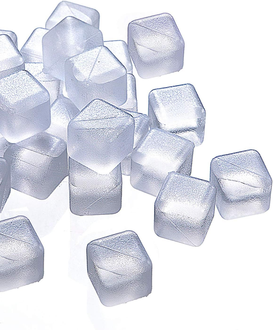 Reuable Ice Cube for Drinks - White Clear Plastic Ice Cube to Keep Drink Cool Lo