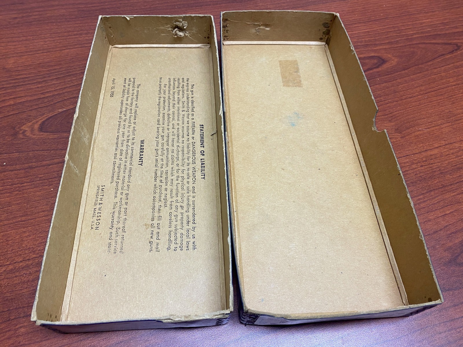 Vintage Smith & Wesson Model 10 10-5 K Frame 4" Blued Factory Cardboard Box Case