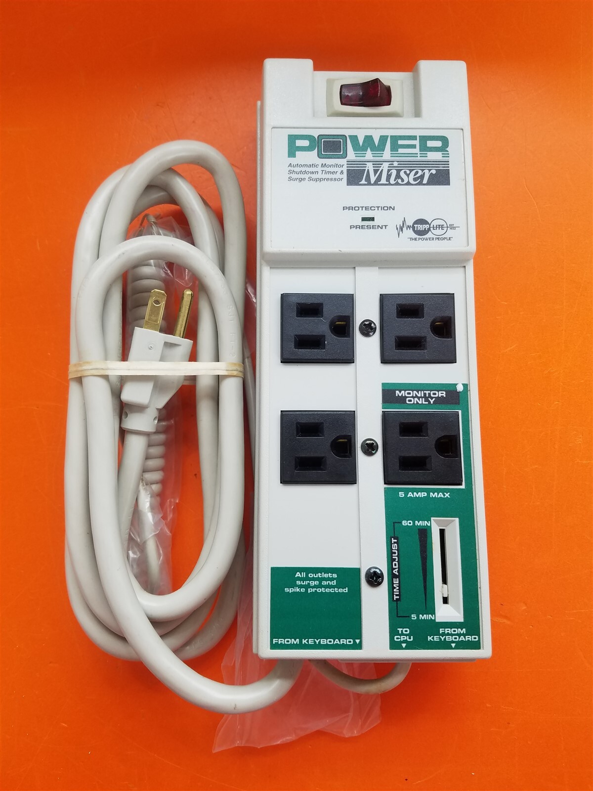 ⭐️⭐️⭐️⭐️⭐️ Tripp-Lite Power Miser Surge Suppressor & Monitor Shutdown Timer