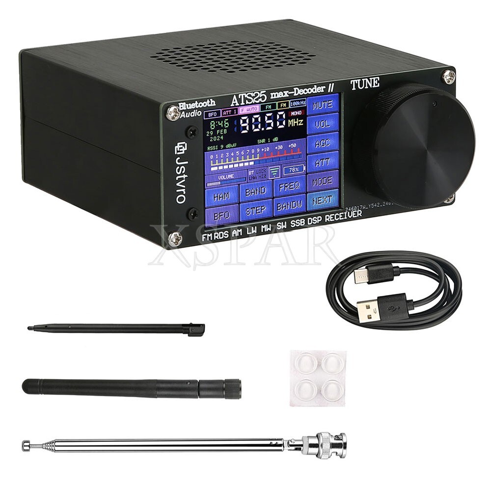 ATS25 Max Decoder II Bluetooth Full Radio Receiver FM SW SSB MW Touch Screen US☆