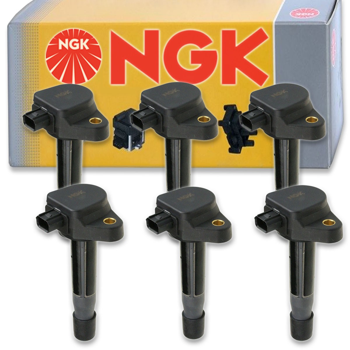 6 pcs NGK Ignition Coil for 2009-2015 Honda Pilot 3.5L V6 - Spark Plug Tune sf