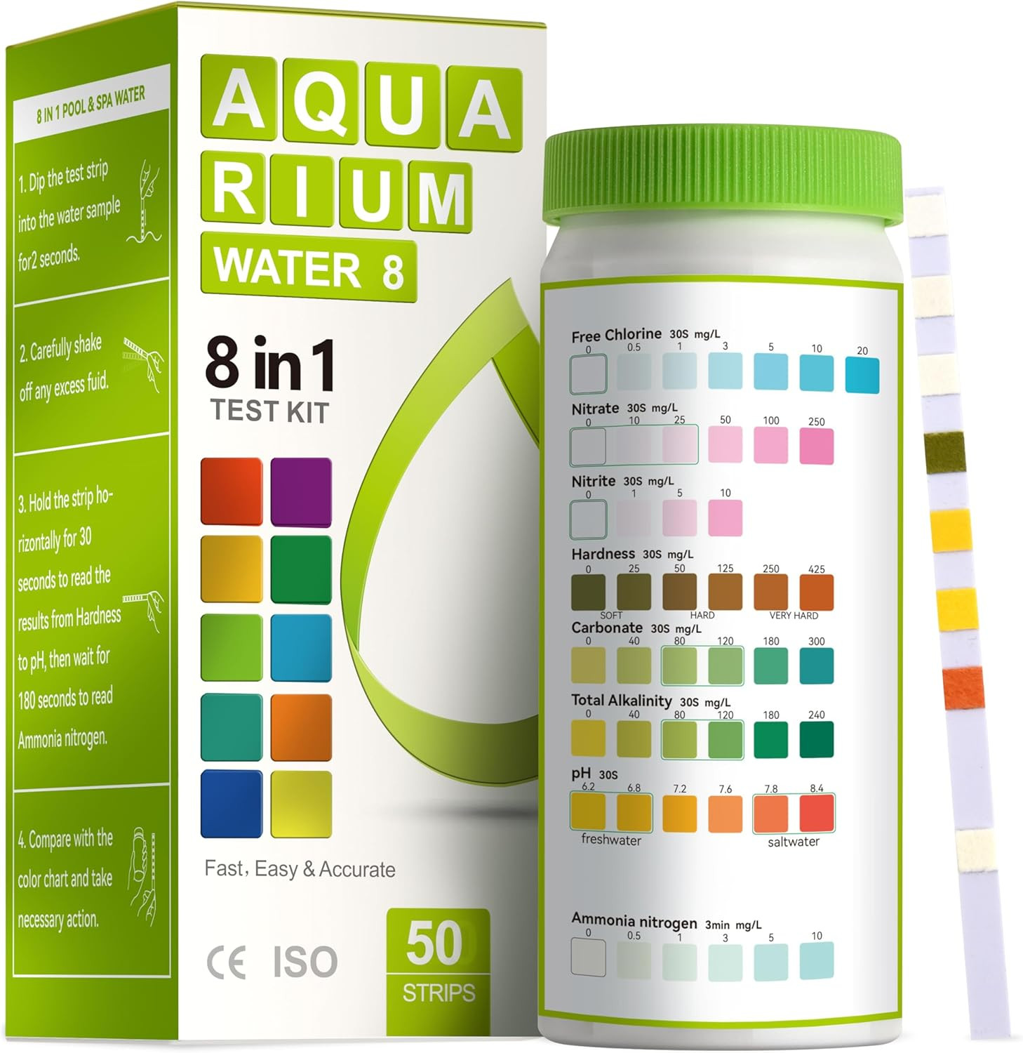 Aawipes 8-In-1 Aquarium Test Kit for Fish Tanks - Quick & Accurate Water Testing