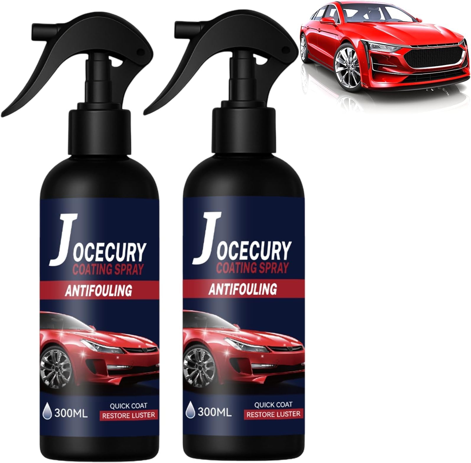 2Pcs*300ML Ceramic Coating Spray for Cars - 3-in-1 High Gloss & Protection, W...