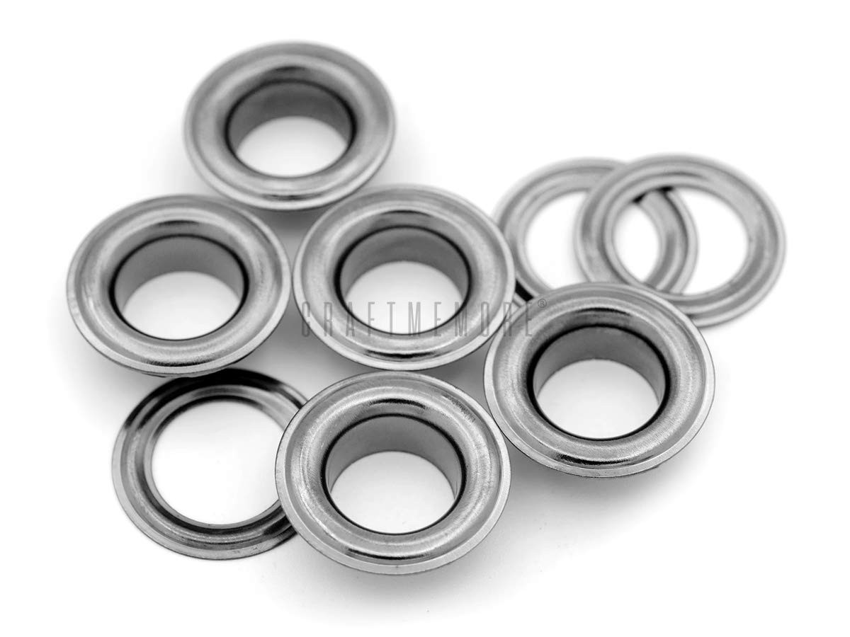 CRAFTMEmore 3/8" (10MM) Hole 100 Sets Grommets Eyelets with 3/8", Gunmetal
