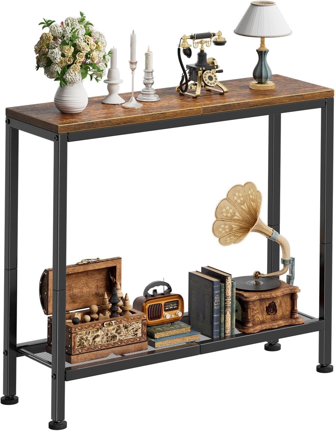 Console Table 32" Sofa Table W/ Storage Shelf Narrow Entryway Table Hallway