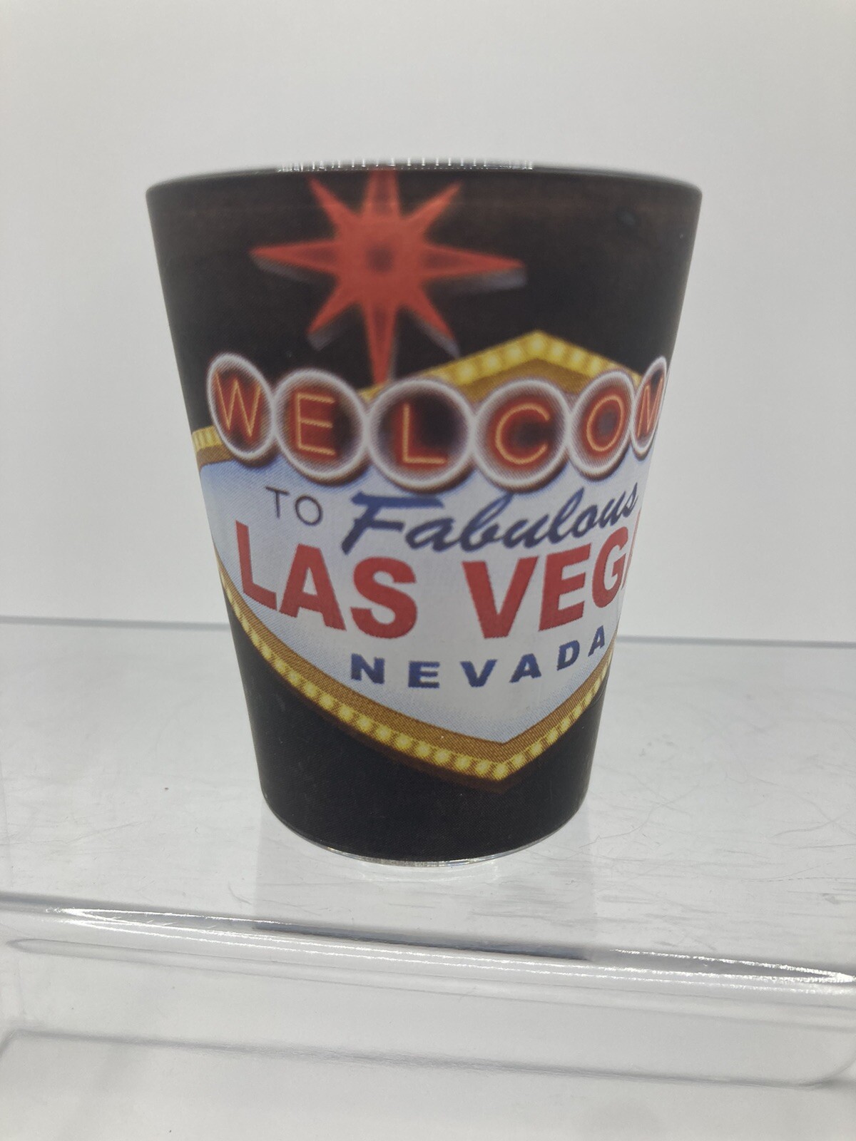 Welcome to Fabulous Las Vegas Nevada Black Multicolor Shot Glass    2.25" X 2"