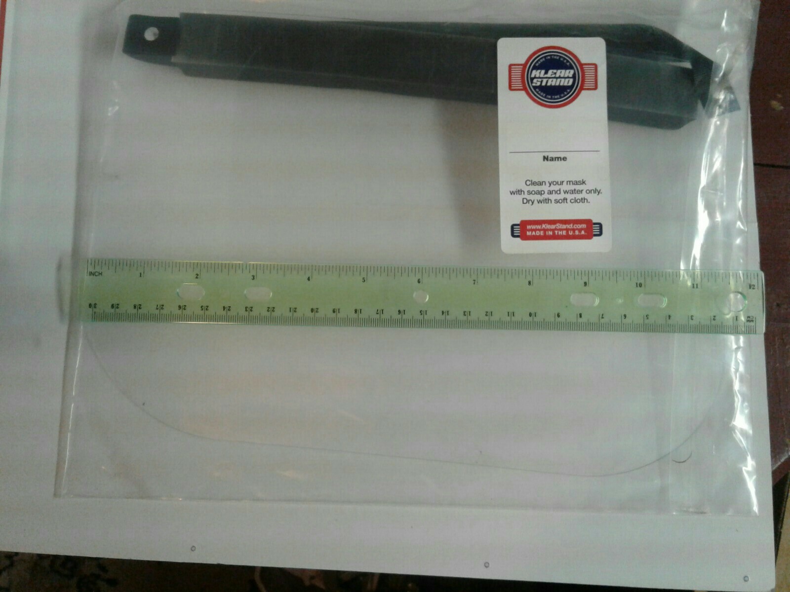 Klear Stand Protective Face Shield With Name Tag NWOT