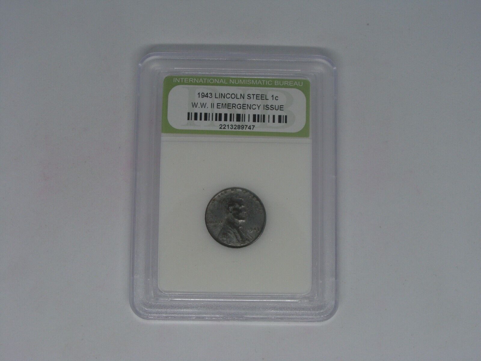 1943 Lincoln Steel WWII Emergency Issue 1 One Wheat Cent Coin INB Certified Slab