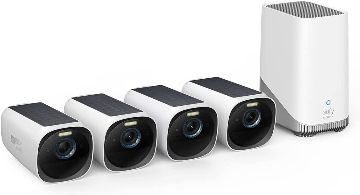 eufy S330 eufyCam 3 4-Cam Kit Wireless 4K Security Camera Integrated Solar Panel