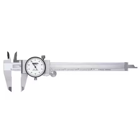 Insize 1311-8Cal Dial Caliper, 0-8" Range, 1-1/2" Jaw D, Ss
