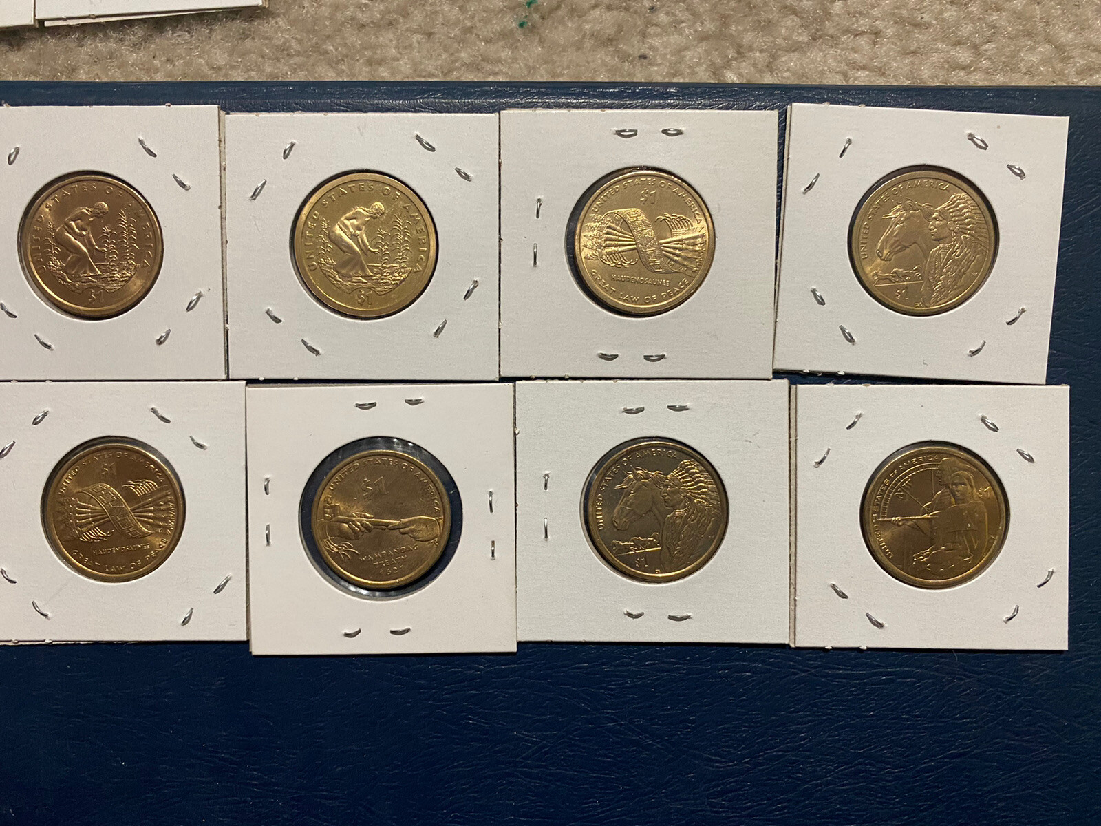 Lot of 8 Nativ American Dollar 2009,10,12 P Mint  ,2010,11,12,14 D Mint , 2009s