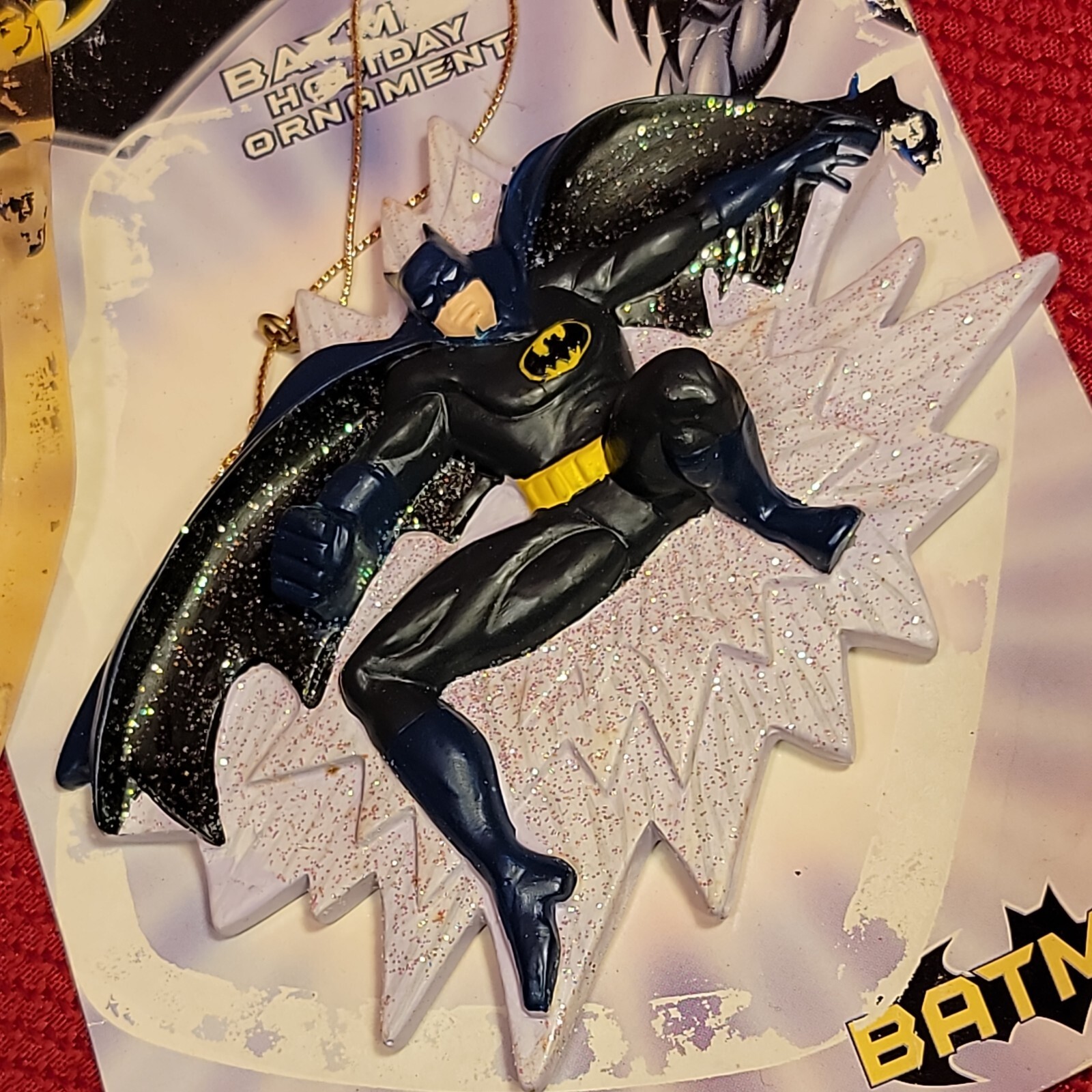BATMAN BURST Christmas Ornament glitter Decoration Kurt Adler 2000 Vintage DC