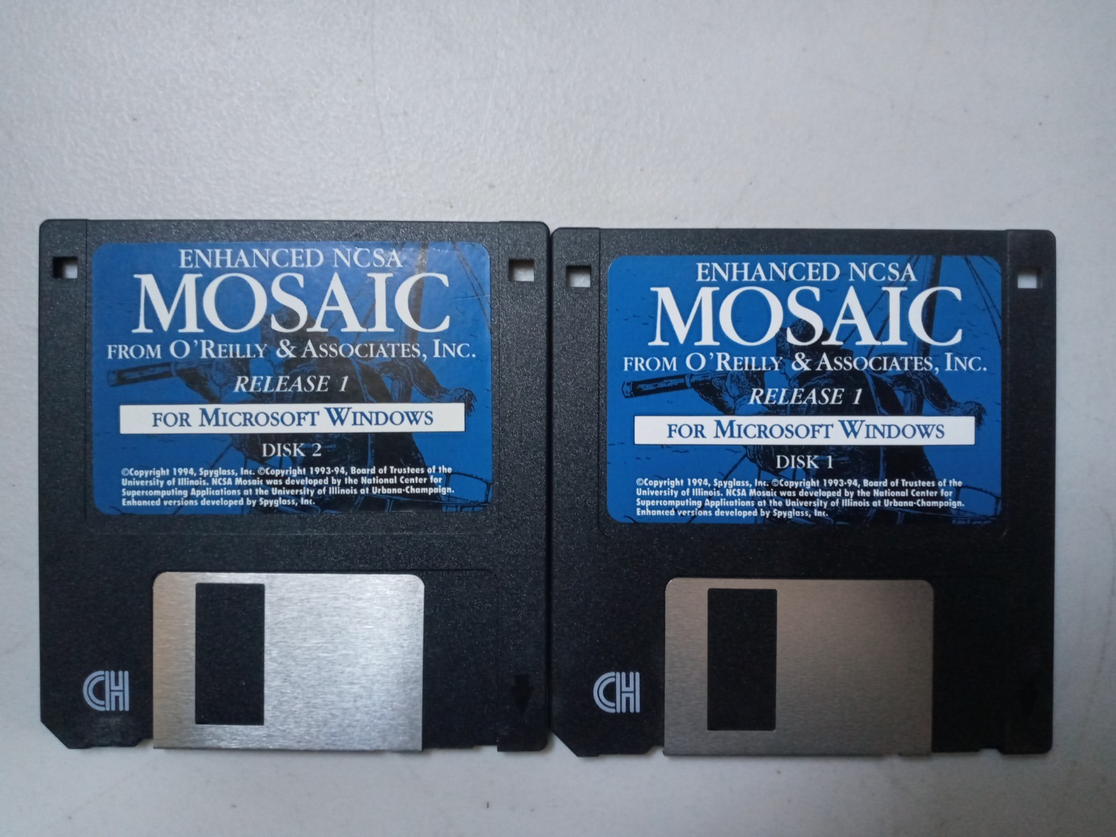 Vtg 1994 Enhanced NCSA Mosaic Release 1 Set of 2 3.5" Floppy Disks for Windows