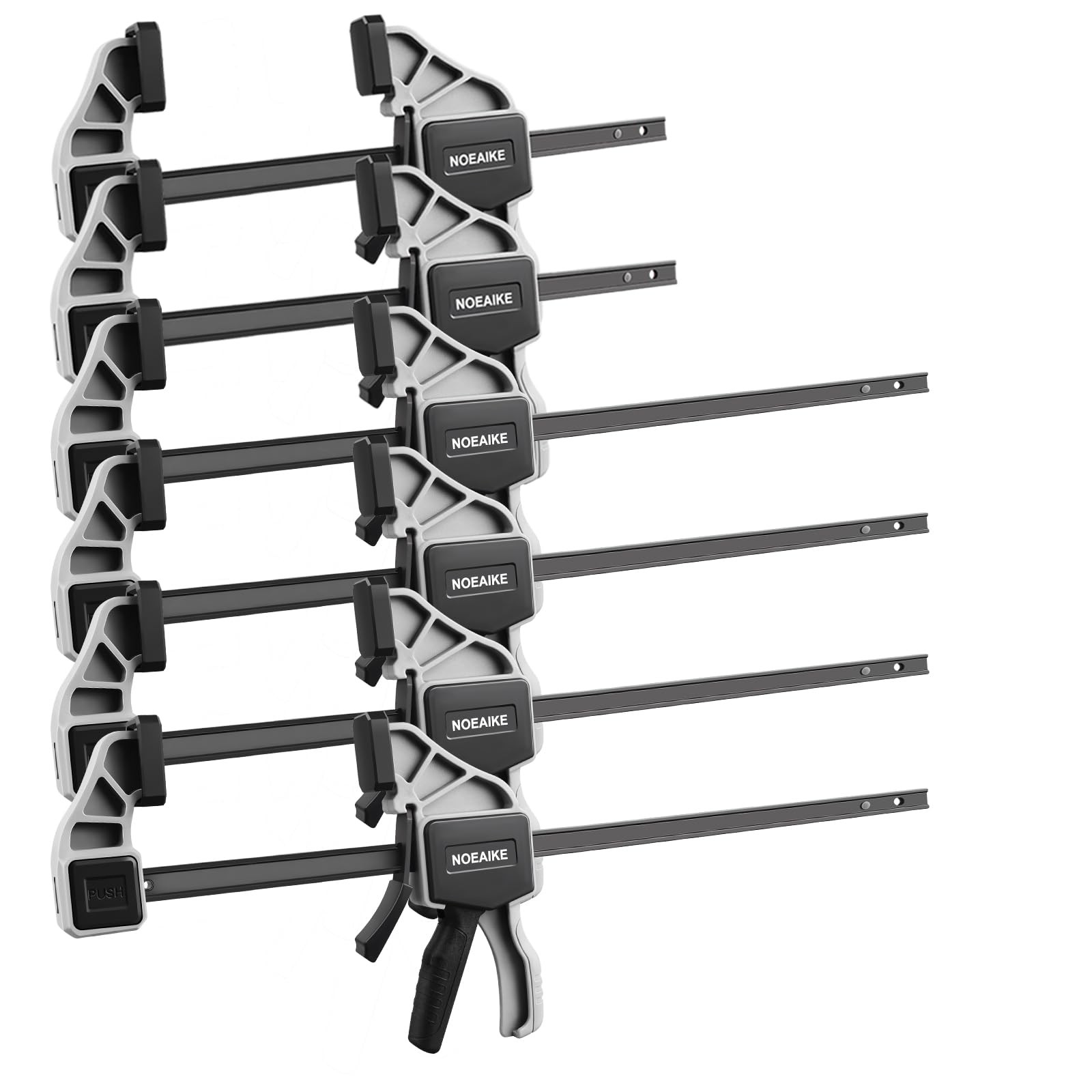 Bar Clamps for Woodworking,6-Pack Wood Clamps 12”(4)&6”(2) Light Duty One-Han...