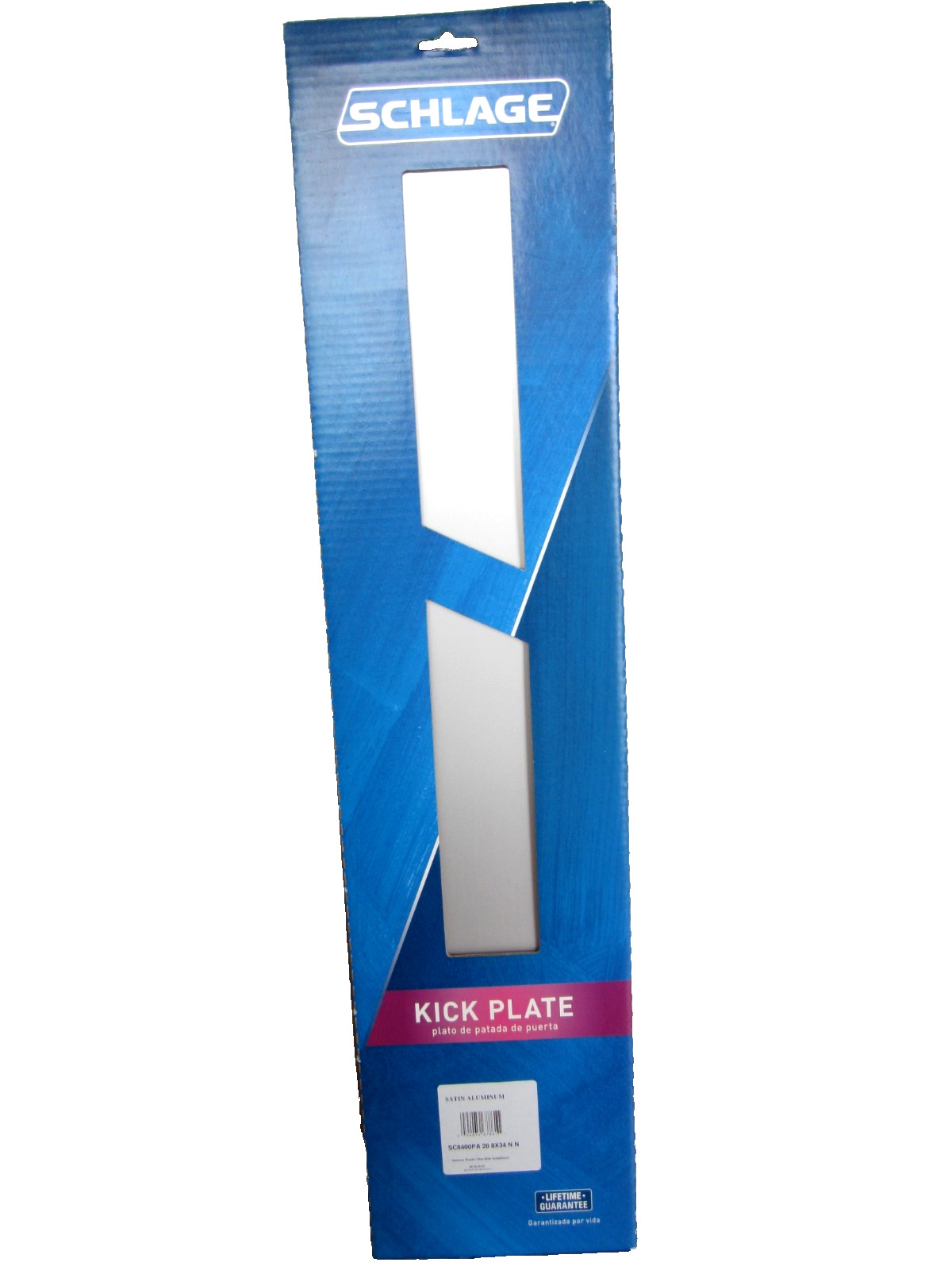 Schlage Aluminum Kick Plate Satin Aluminum SC8400PA 8"X34"