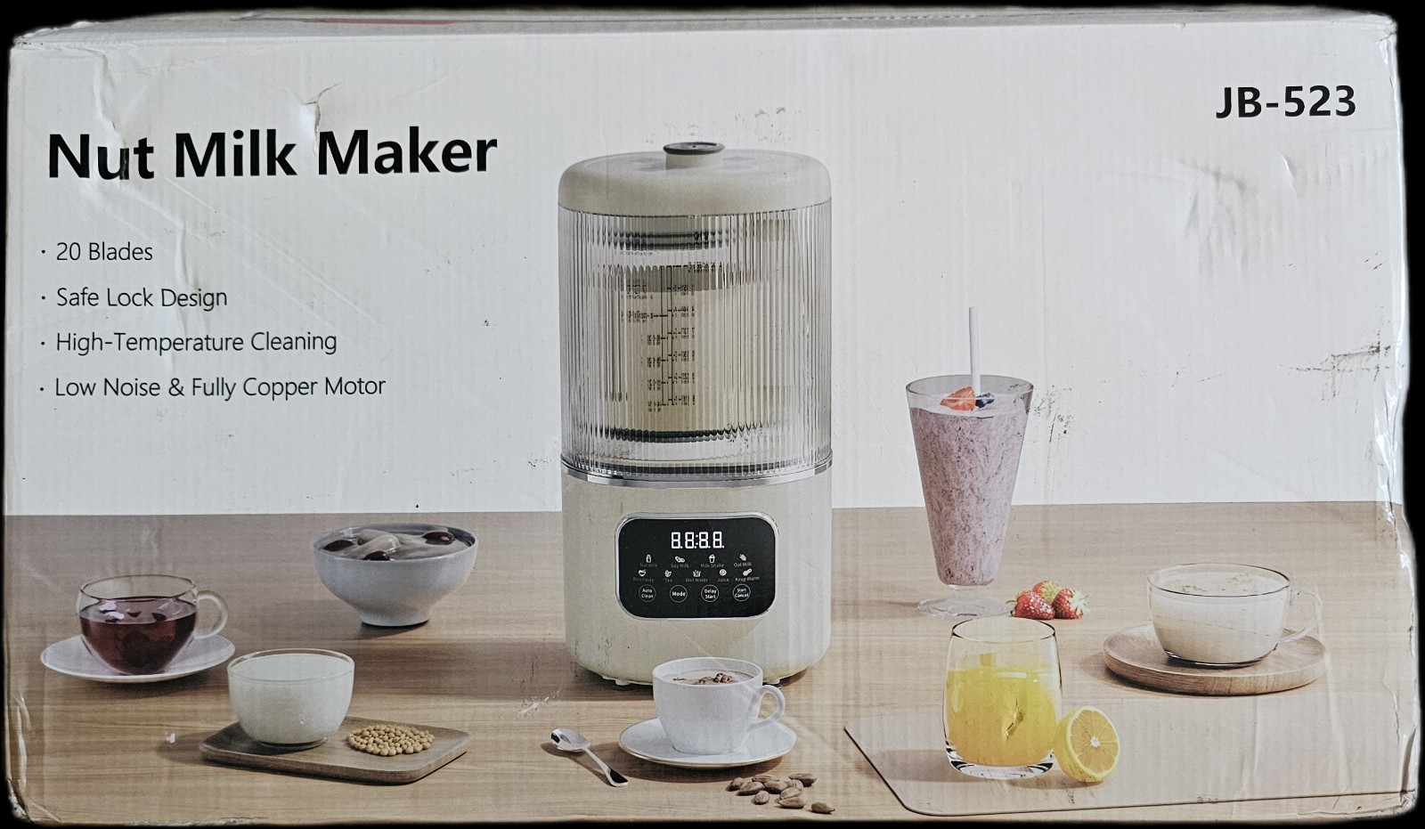 58oz Nut Milk Maker 10-in-1 Automatic with 20 Blades, LED, 24H Delay Start New