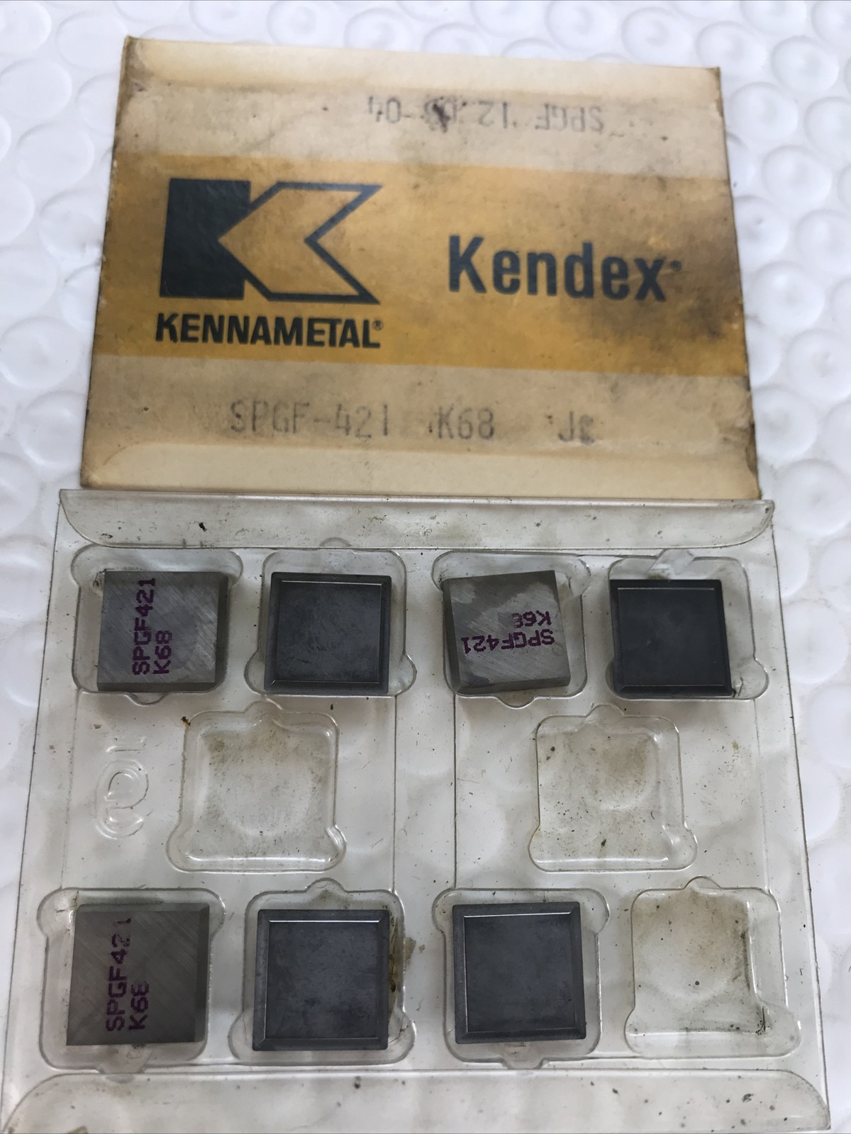 7 NEW Kennametal SPGF-421 Grade K68 Carbide Inserts