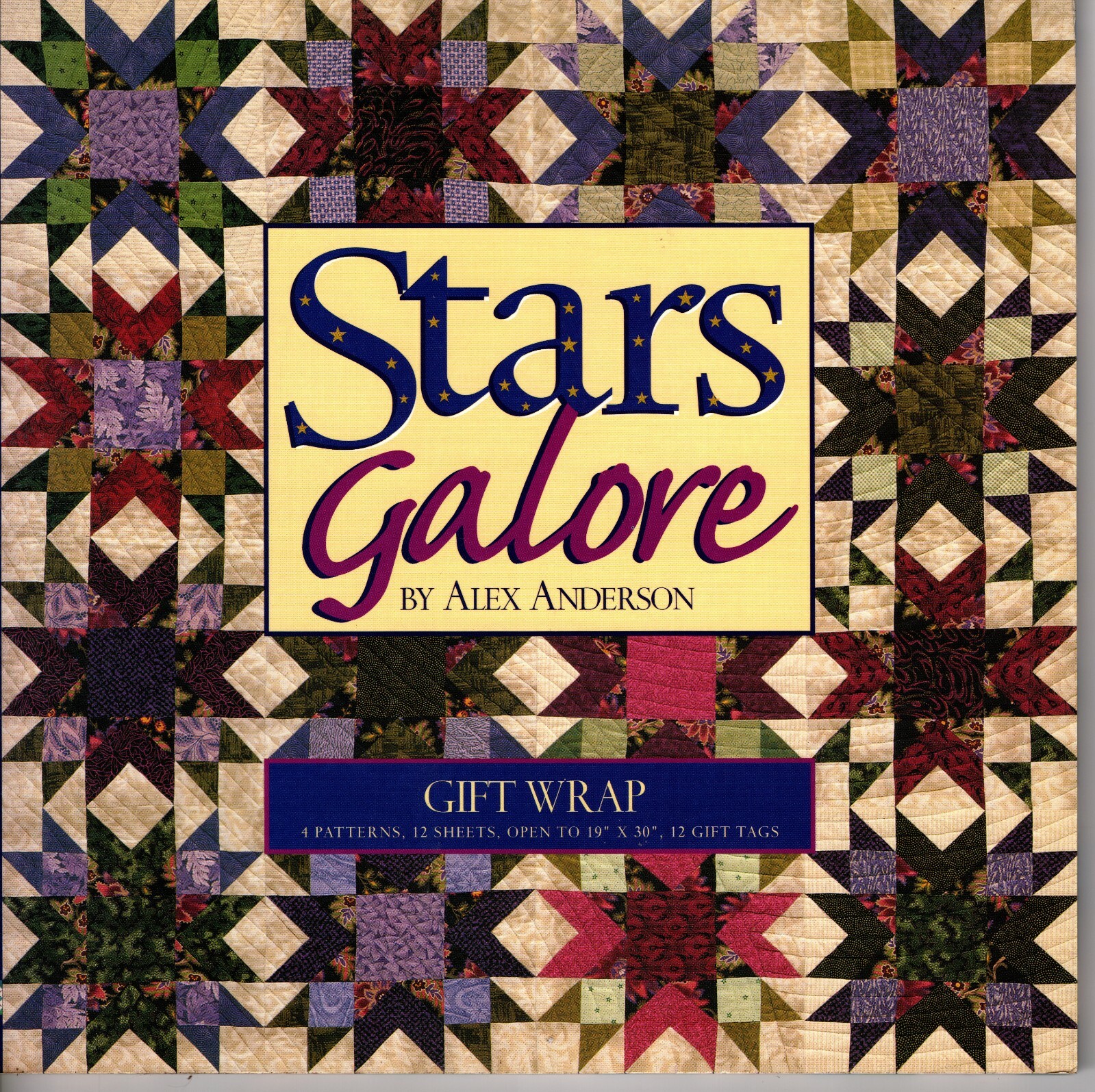 STARS GALORE GIFT WRAP BY ALEX ANDERSON, RARE FIND, NEW CONDITION