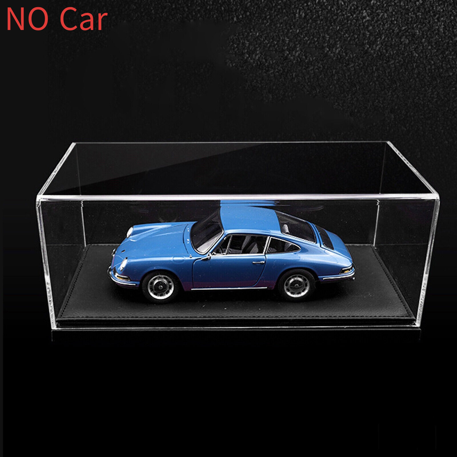 For 1/18 Car Model Display Case Acrylic Show Case with Black Pu Leather Base