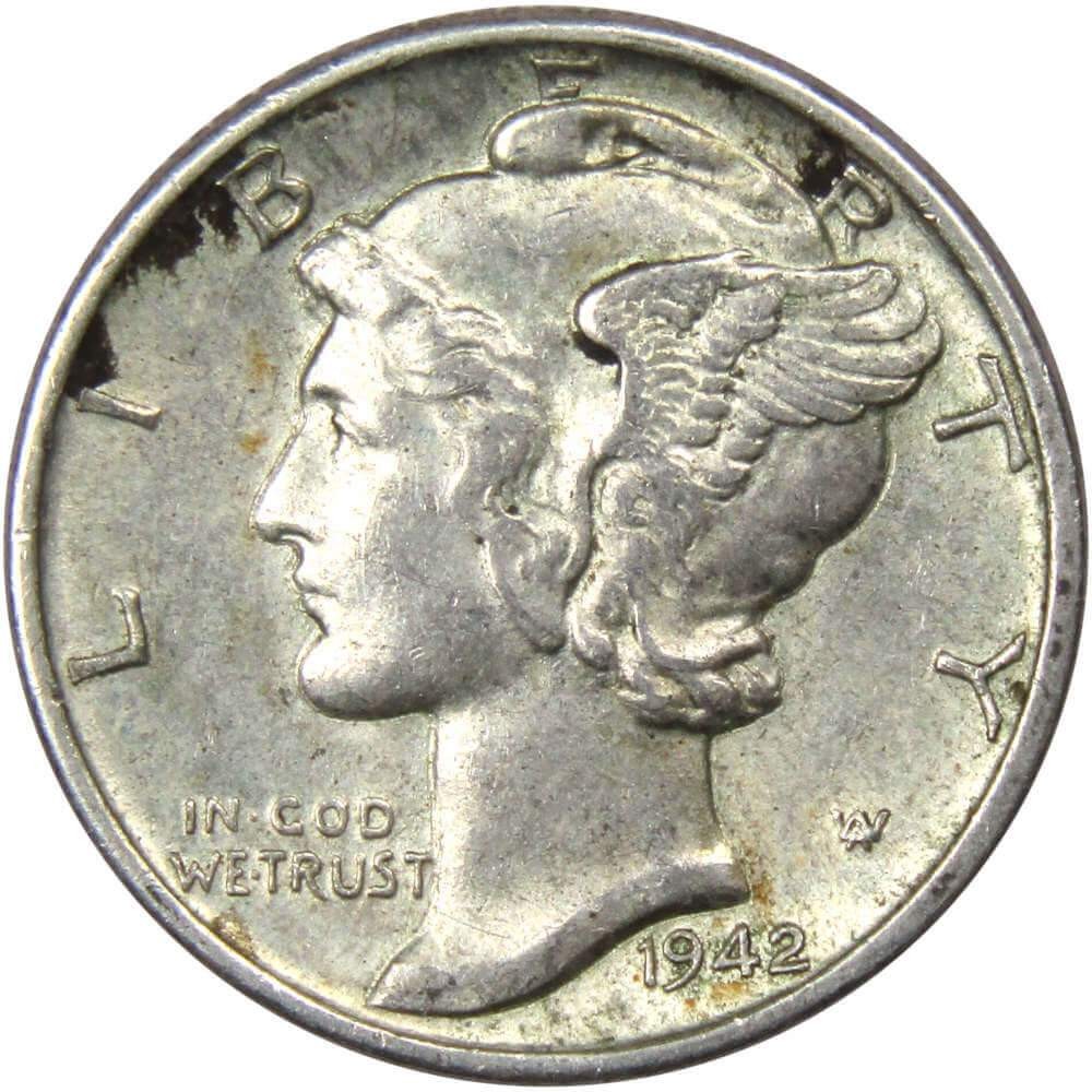 1942 Mercury Silver Dime AU About Uncirculated 10c Coin Collectible
