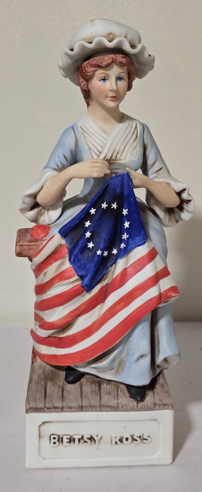 Betsy Ross Decanter Empty McCormick Distillery American Porcelain Broken Cork