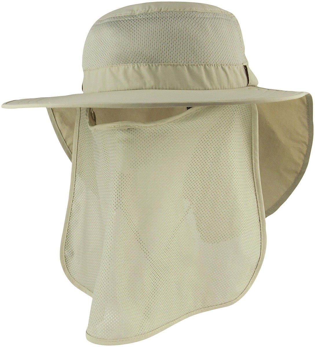 Juniper Khaki UV Water-Repellent Bucket Hat with Detachable Face Cover & Flap