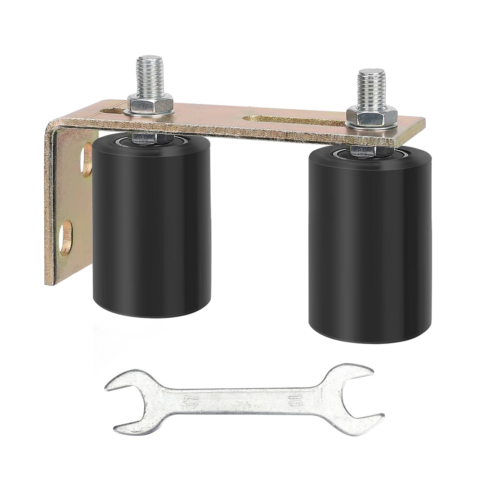 Gate Roller Guide,Sliding Hardware with L-Sliding 1 Pack, Black