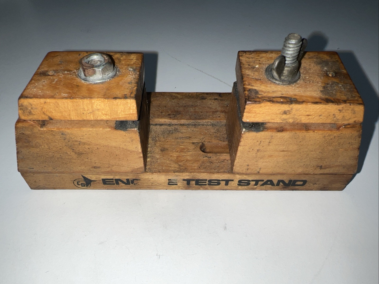 Vintage Airplane Plane RC Radio Control Engine Motor Wooden Test Stand Mount