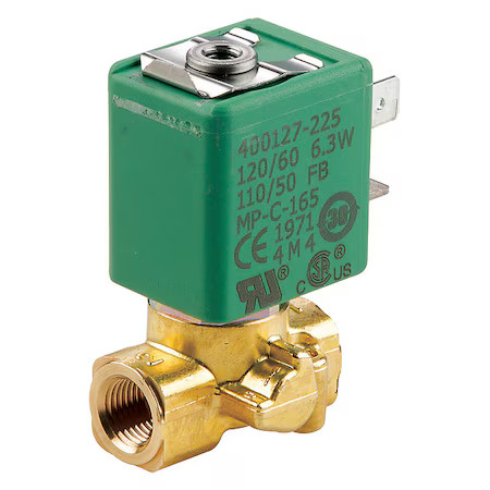 Asco Sc8356a002v Solenoid Valve, 3-Way, 2-Position, Normally Closed, 1/8 In