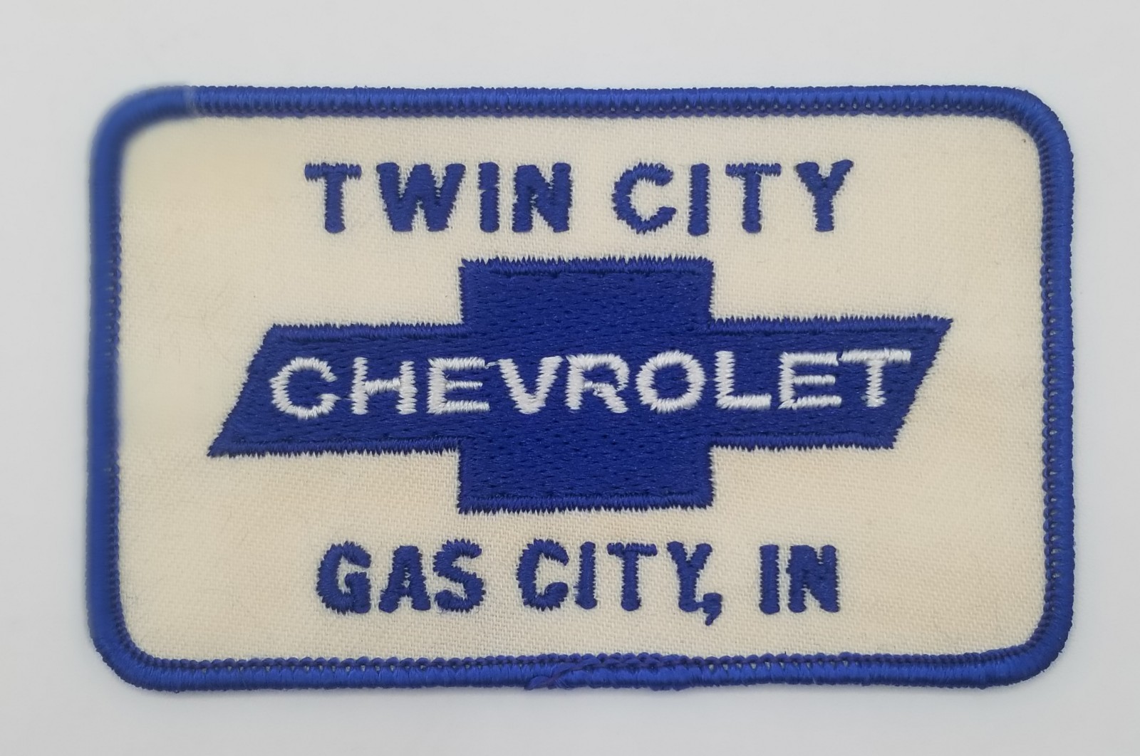 Vintage Embroidered Chevrolet Twin City Gas City IN Sew On Patch Auto Rockabilly
