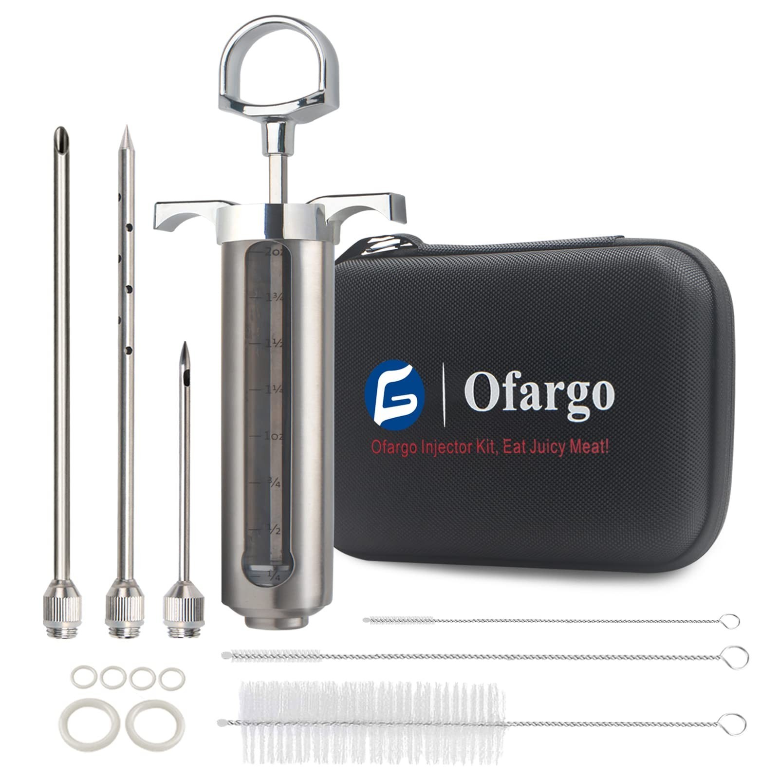 Ofargo Meat Injector Kit for Smoker with 3 Marinade Flavor BBQ Inje... Fast Ship