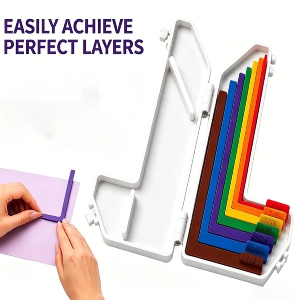 7 Size Paper Craft Alignment Guide Set Color Border Spacing Tool for Card Making
