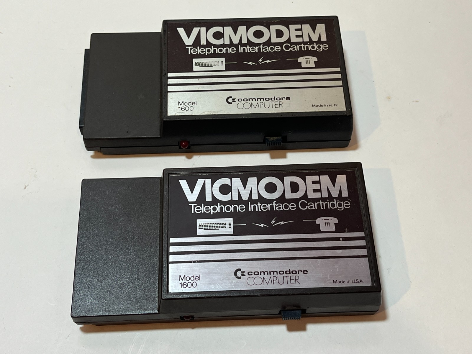 Two excellent condition untested VICMODEM Commodore vintage computer modem 1600