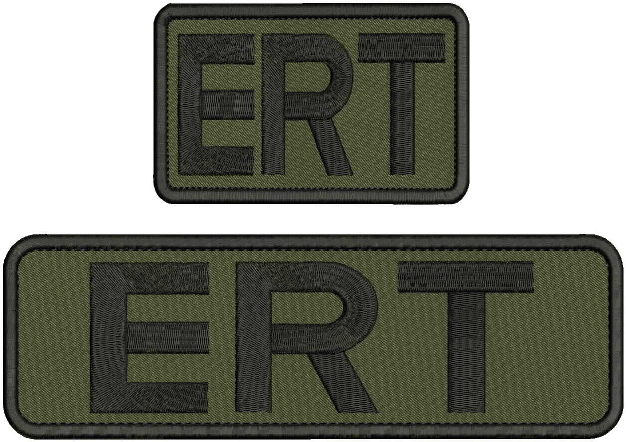 ERT EMBROIDERY PATCH 3X5 AND 3X10 HOOK ON BACK RANGER GREEN/BLACK