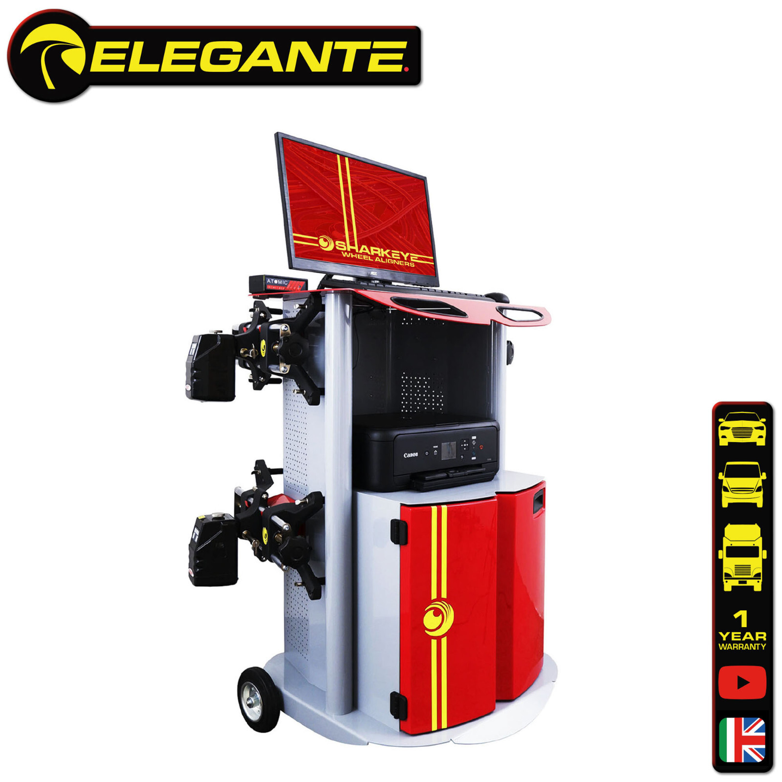 SharkEye Elegante 8CCD Computerised Wheel Alignment system. UK/Italy made FASEP.